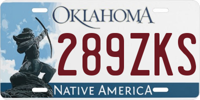 OK license plate 289ZKS