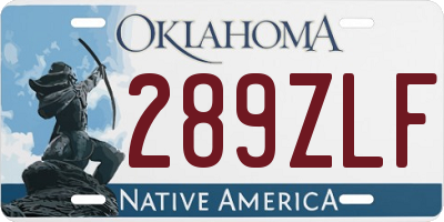 OK license plate 289ZLF