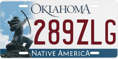 OK license plate 289ZLG