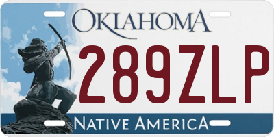 OK license plate 289ZLP