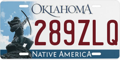 OK license plate 289ZLQ