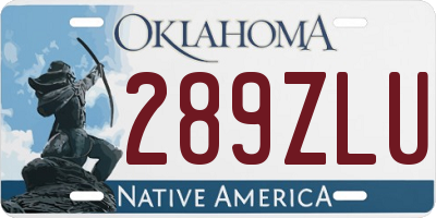 OK license plate 289ZLU
