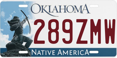 OK license plate 289ZMW