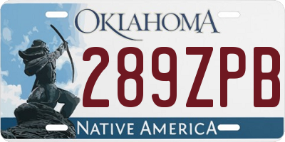 OK license plate 289ZPB