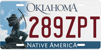 OK license plate 289ZPT