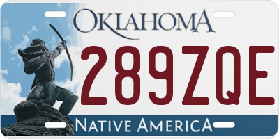 OK license plate 289ZQE