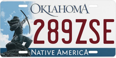 OK license plate 289ZSE