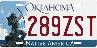 OK license plate 289ZST