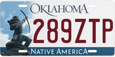 OK license plate 289ZTP