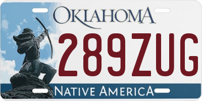 OK license plate 289ZUG