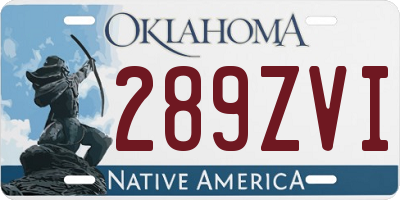 OK license plate 289ZVI