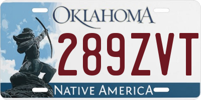OK license plate 289ZVT