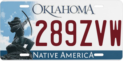 OK license plate 289ZVW