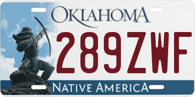 OK license plate 289ZWF