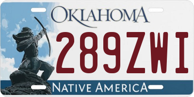 OK license plate 289ZWI