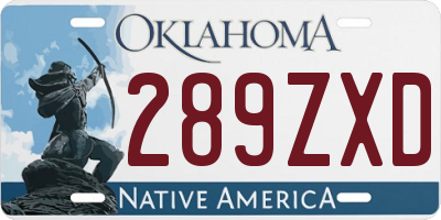 OK license plate 289ZXD