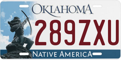 OK license plate 289ZXU