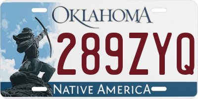 OK license plate 289ZYQ