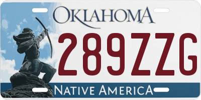 OK license plate 289ZZG