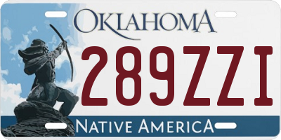 OK license plate 289ZZI