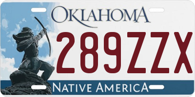 OK license plate 289ZZX