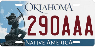 OK license plate 290AAA