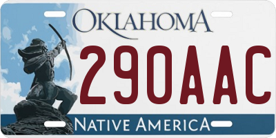 OK license plate 290AAC