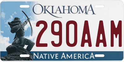 OK license plate 290AAM