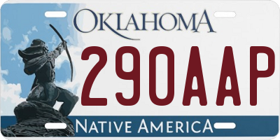 OK license plate 290AAP