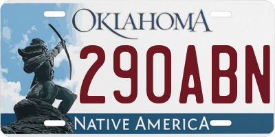 OK license plate 290ABN