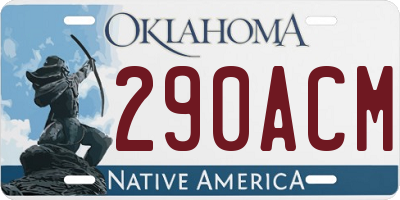 OK license plate 290ACM