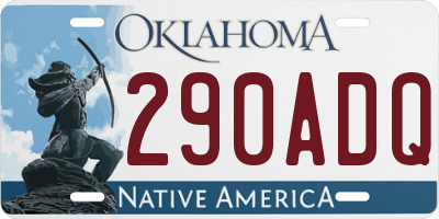 OK license plate 290ADQ
