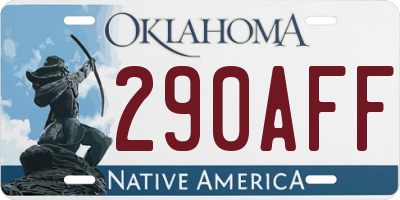 OK license plate 290AFF
