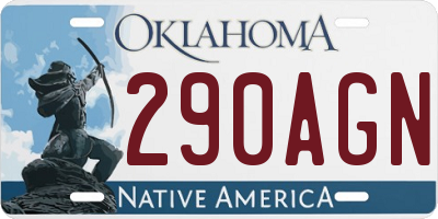 OK license plate 290AGN