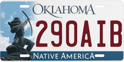OK license plate 290AIB