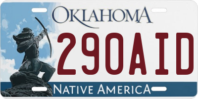 OK license plate 290AID