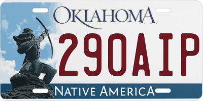 OK license plate 290AIP