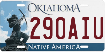 OK license plate 290AIU