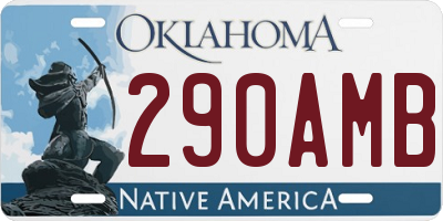 OK license plate 290AMB