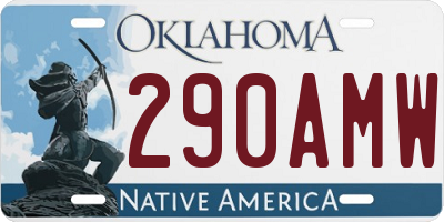 OK license plate 290AMW