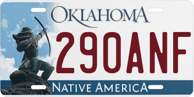 OK license plate 290ANF