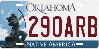 OK license plate 290ARB