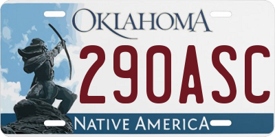 OK license plate 290ASC