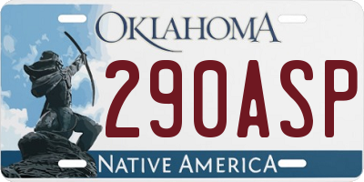 OK license plate 290ASP