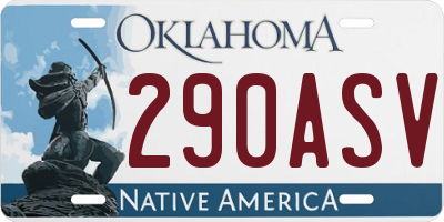 OK license plate 290ASV