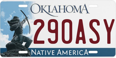 OK license plate 290ASY