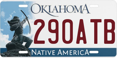 OK license plate 290ATB