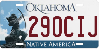 OK license plate 290CIJ
