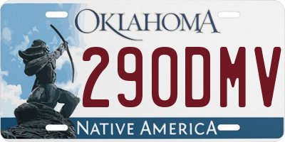OK license plate 290DMV