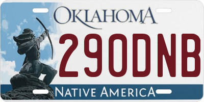 OK license plate 290DNB
